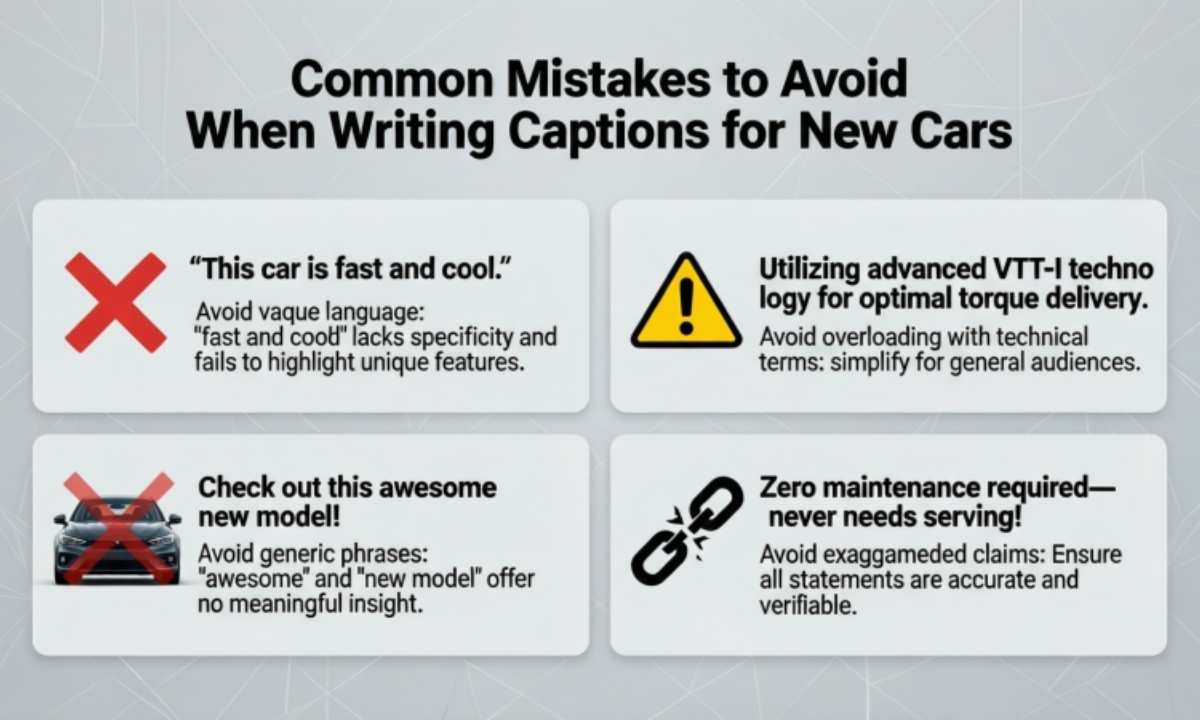 Common Mistakes to Avoid When Writing Caption for New Car