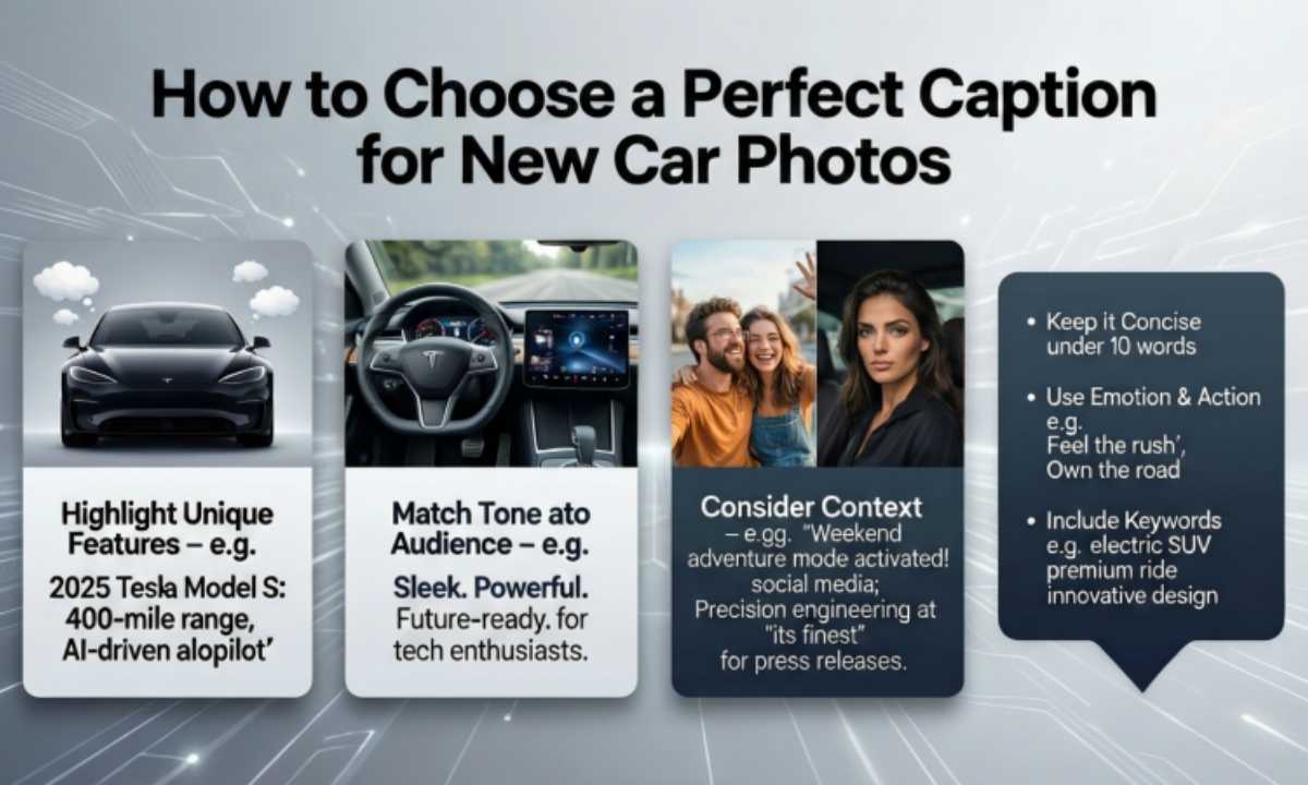 How to Choose a Perfect Caption for New Car Photos